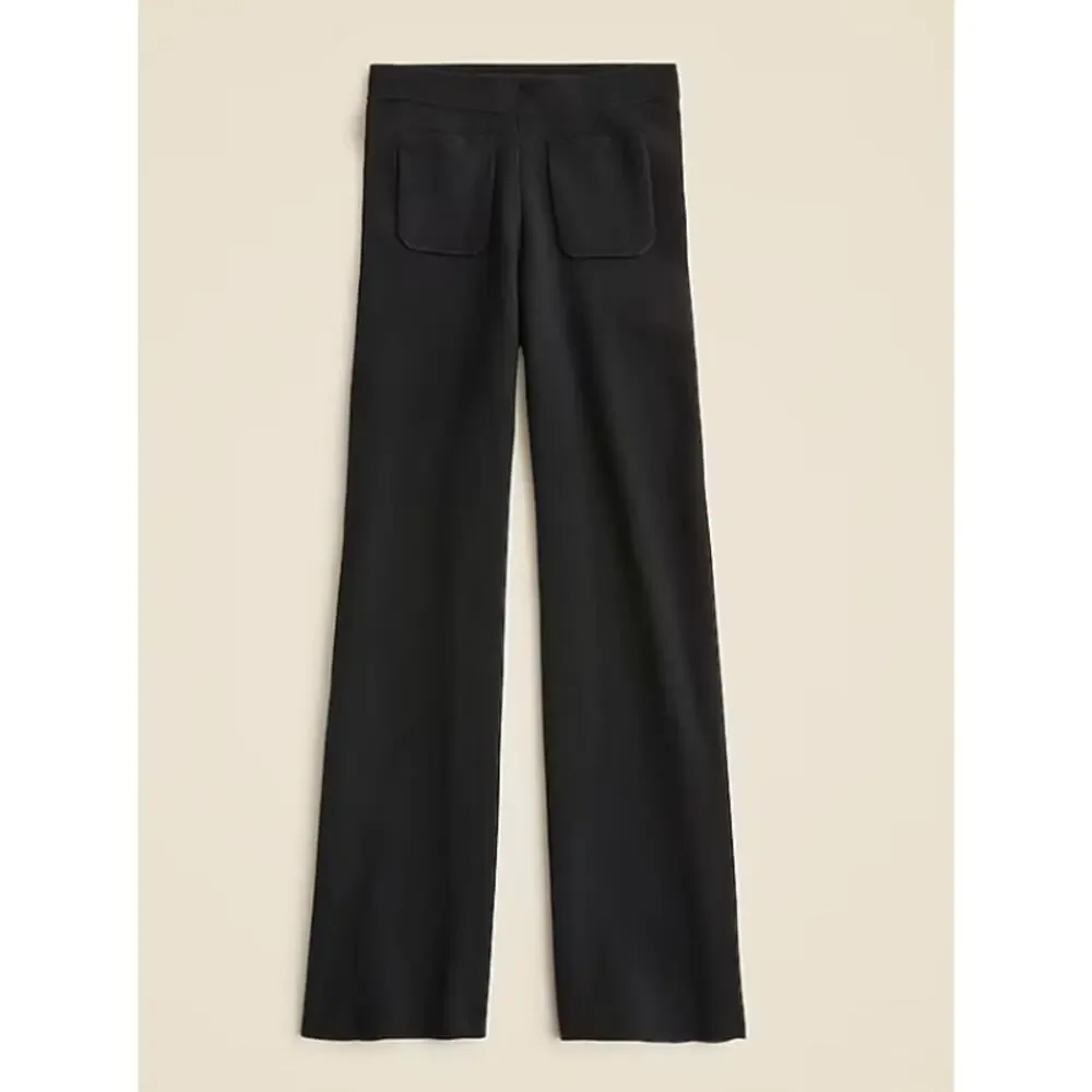 J.Crew Wide-leg Sailor Sweater Trouser WMNS XL Black Tencel Silk Blend High Rise